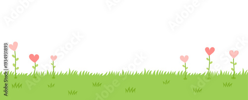 Spring nature plant elements illustration banner.