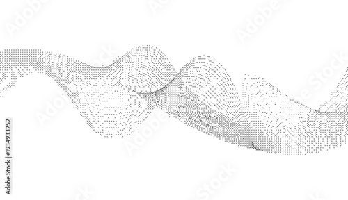 Abstract Dither Wave Line Pattern in Monochrome