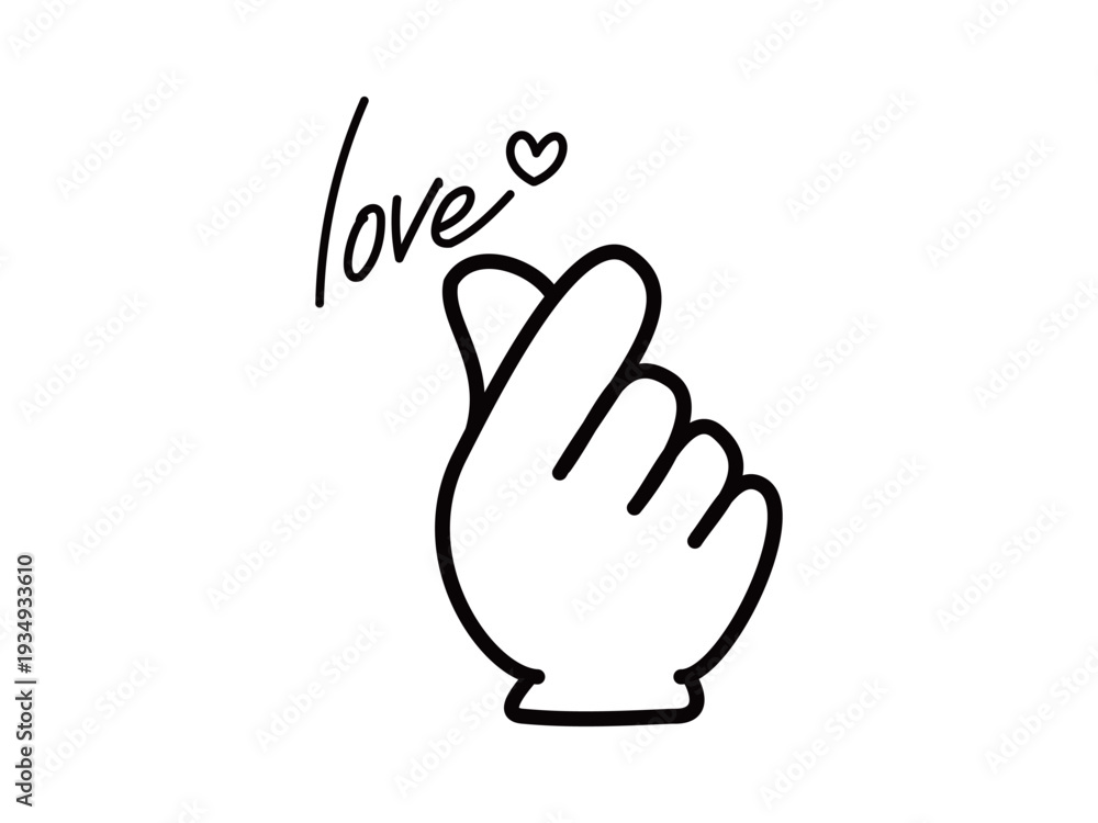Fototapeta premium ハンドアイコン_Love