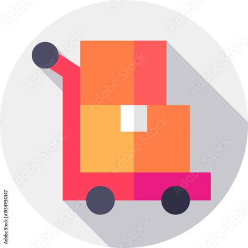 Luggage Trolley Cart Icon