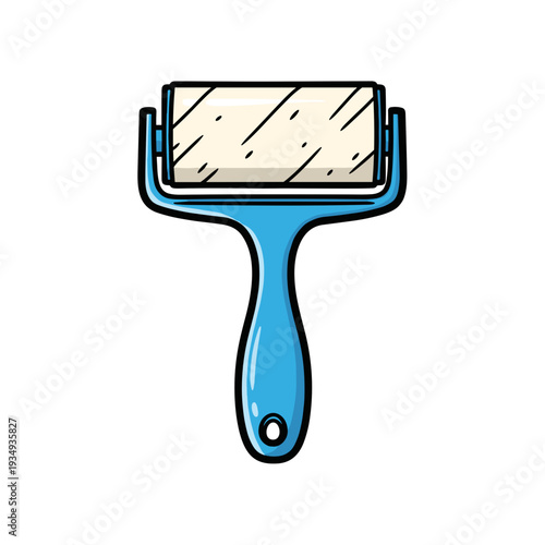 Lint roller vector illustration in playful modern cartoon style