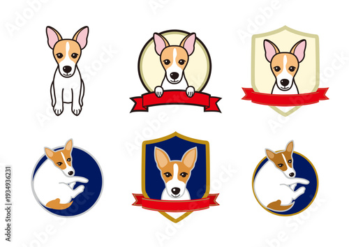 犬 エンブレム イラスト ベクター