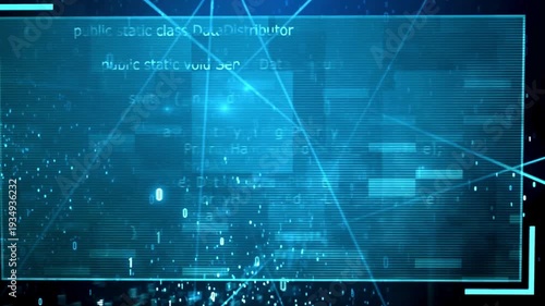 programming code information, technology data background animation. computer programming code background. Software development process concept.