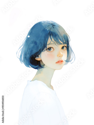 振り返る可愛い女性