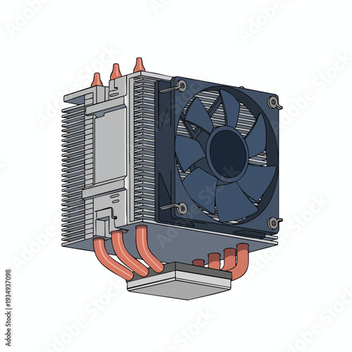 High Performance CPU Cooler Illustration