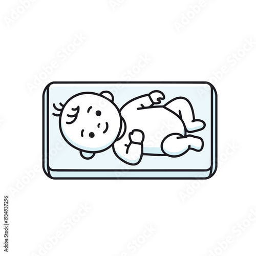 Baby Sleeping Peacefully in Crib Illustration