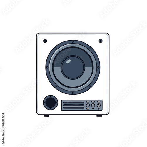 Vector Graphic of a Subwoofer Speaker