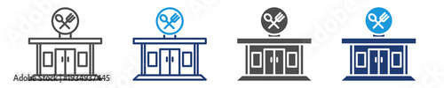 restaurant icon set multiple style