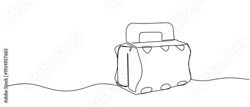 One continuous line outline of a beer can in a package. Editable stroke.