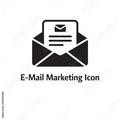 Black and white e mail marketing with envelope and letter email e-mail