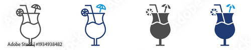 drinks icon set multiple style