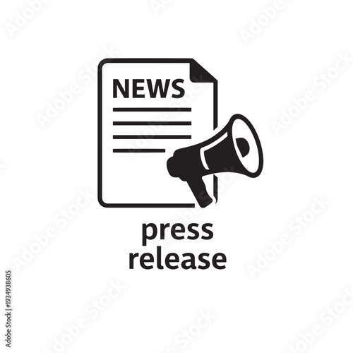 Black and white of news paper and megaphone for press release newspaper