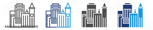 cities icon set multiple style