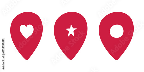 Set of hand drawn map pin Map marker pointer sign GPS and mapping tools Location pin symbol Pinpoint clipart in doodle style Single element for web, design