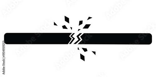 Fractured Integrity: The symbolic image of a bar is fractured, representing the breakdown of structure, breaking point, and concept of disruption.