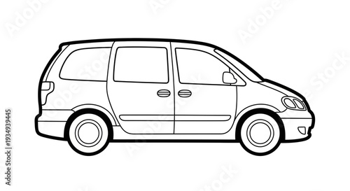 Minivan outline illustration