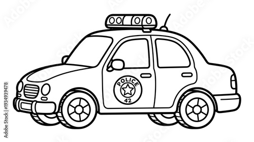 Police Car Line Art