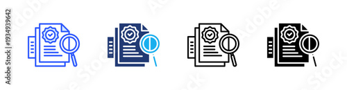 Verification Multiple Style Icon Set Vector 