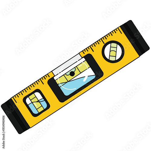 Yellow Spirit Level Tool Illustration