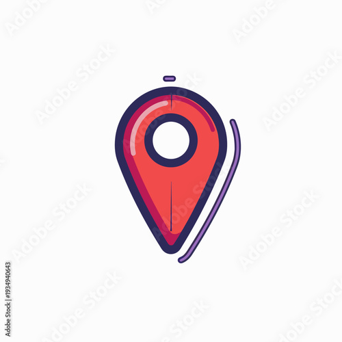 Vibrant red location pin icon isolated on white background for navigation Free Download Vibrant red location pin icon isolated on white background for navigation - GFXLoad