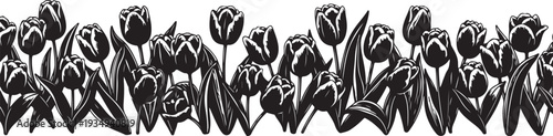 Black and white tulips in a beautiful floral arrangement