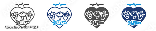 healthy diet icon set multiple style