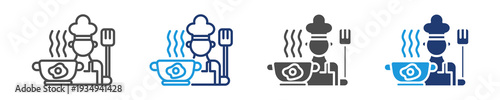 cook icon set multiple style