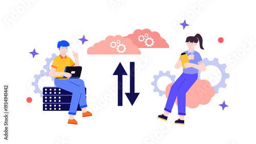 Characters transferring data using cloud computing technology and remote servers