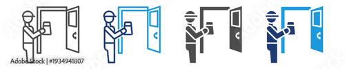 food courier icon set multiple style