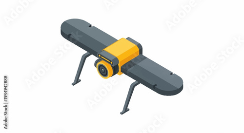 Drone with camera and legs in a simple design.