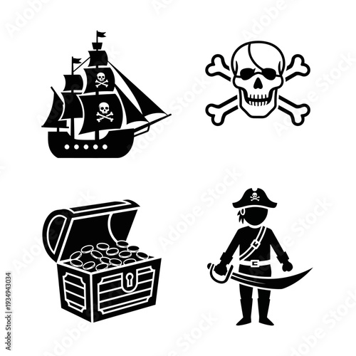 Pirate Ship Treasure Pirate Skull Pirate Captain.