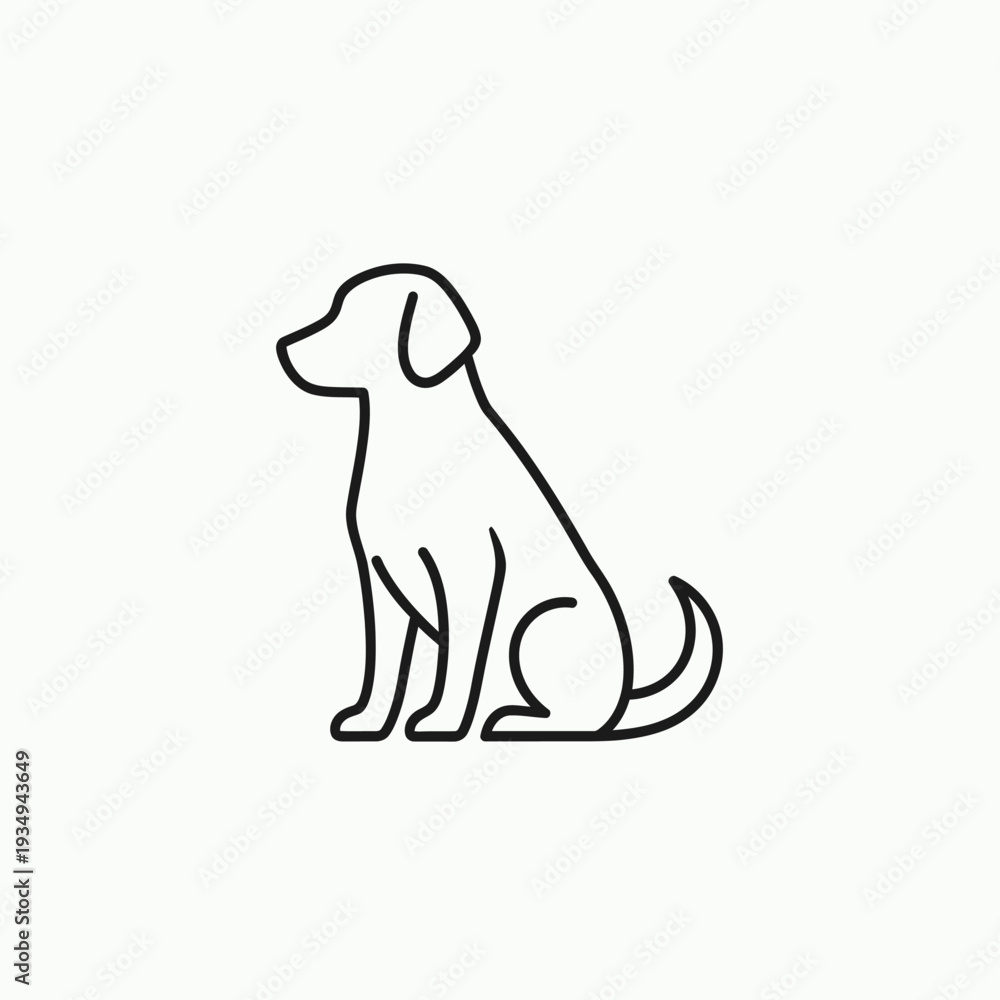 Obraz premium Minimalist dog line drawing illustration on white background for design