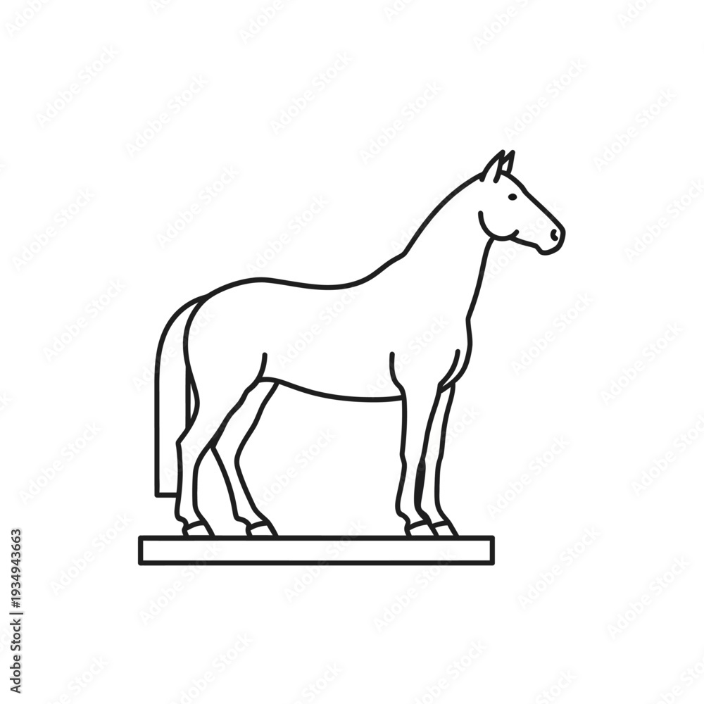 Fototapeta premium Elegant horse illustration in minimalist style on white background