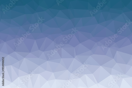 A captivating geometric low poly pattern showcases a smooth gradient transition from deep blue to light lavender