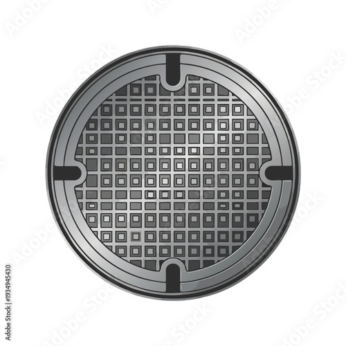 Metal Manhole Cover with Grid Pattern