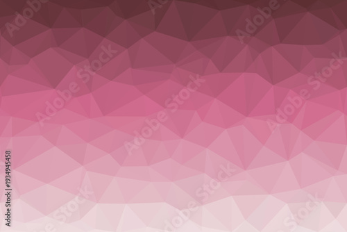 A striking geometric low poly pattern displaying a beautiful gradient from deep maroon to soft blush pink
