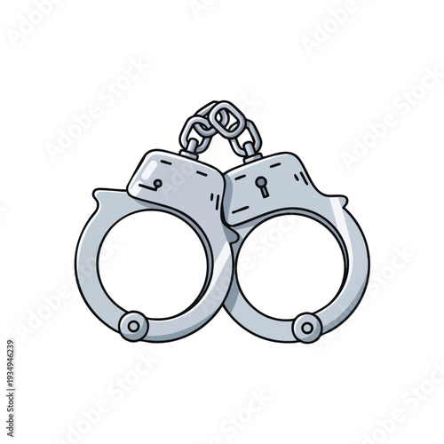 Handcuffs Illustration Isolated on White Background