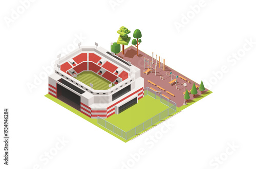 Modern Isometric  Stadiums, arenas and rink set, Web Banners, Suitable for Diagrams, Infographics, Book Illustration, Game Asset, And Other Graphic Related Assets