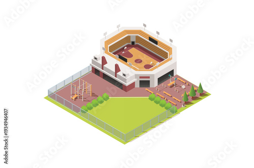Modern Isometric  Stadiums, arenas and rink set, Web Banners, Suitable for Diagrams, Infographics, Book Illustration, Game Asset, And Other Graphic Related Assets