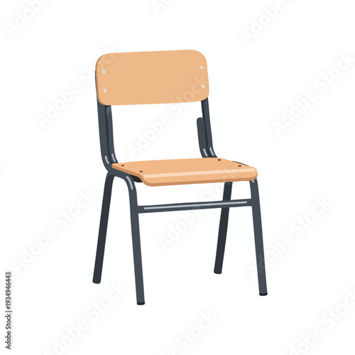Simple Metal and Wooden Chair