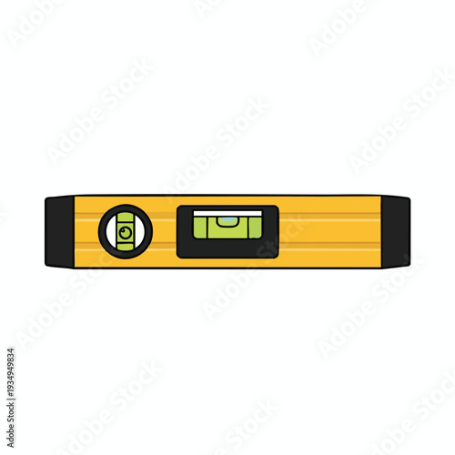 Yellow Precision Level Tool on White Background