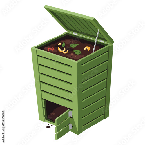 Composting Bin with Organic Waste