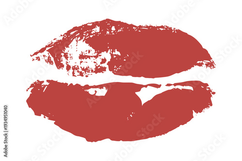 Lipstick kiss mark Romantic lip print Imprint of lips kiss Sexy lips makeup Female mouth Love symbol Design element for beauty fashion poster Valentines Day wedding