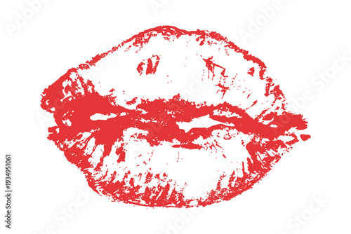 Lipstick kiss mark Romantic lip print Imprint of lips kiss Sexy lips makeup Female mouth Love symbol Design element for beauty fashion poster Valentines Day wedding