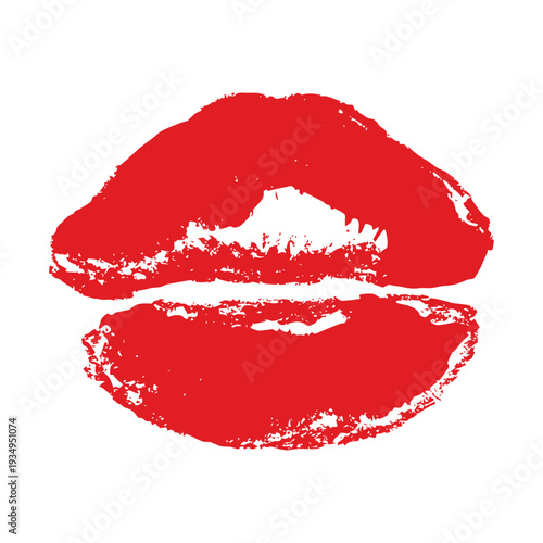 Lipstick kiss mark Romantic lip print Imprint of lips kiss Sexy lips makeup Female mouth Love symbol Design element for beauty fashion poster Valentines Day wedding