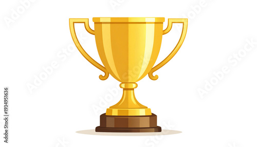 A golden trophy cup on a transparent background, symbolizing achievement and success