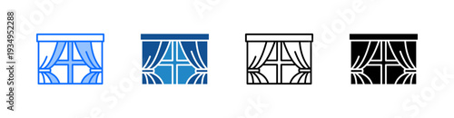 Curtain Multiple Style Icon Set 