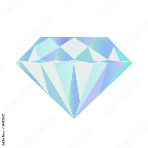 ブリリアントカットのダイヤモンドのイラスト　挿絵　ベクター素材