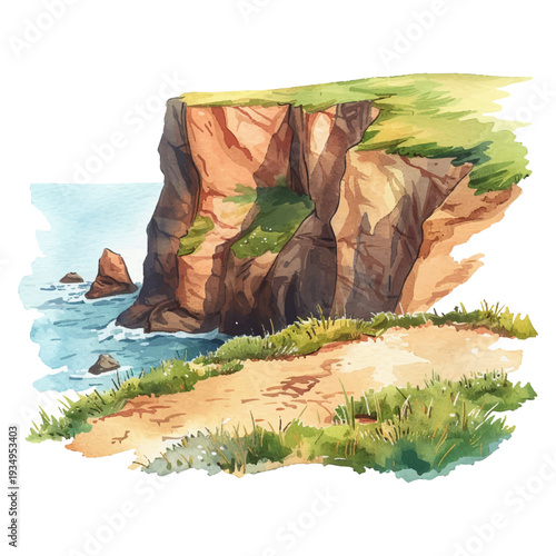 cliffs hand drawn vector illustration