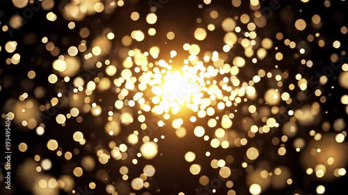 Golden particle background special effect material, golden particle spot flying